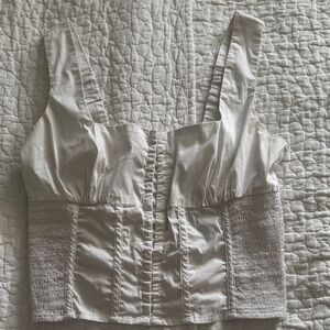 Guess White Sleeveless Crop Top